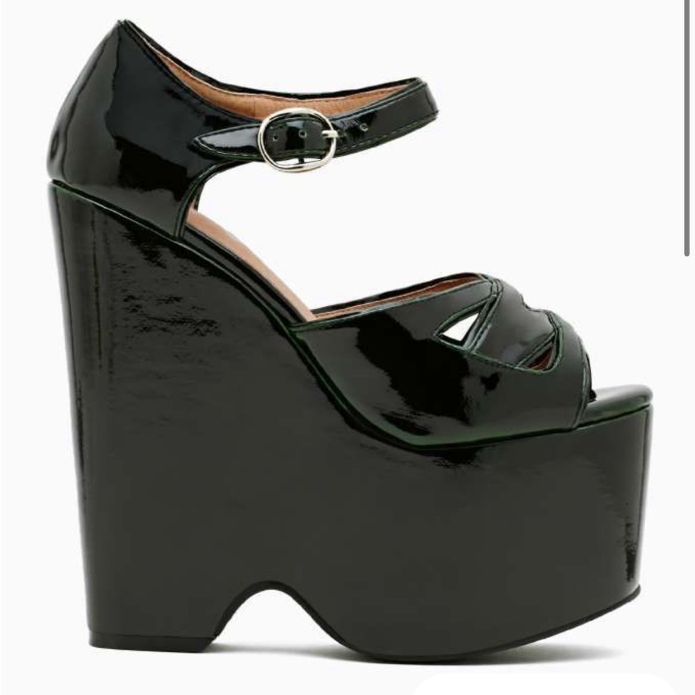 Jeffrey Campbell Tarkus Dark Green Patent